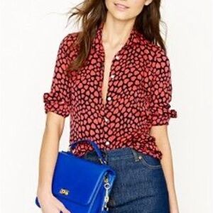 J. Crew Hearts Silk Shirt